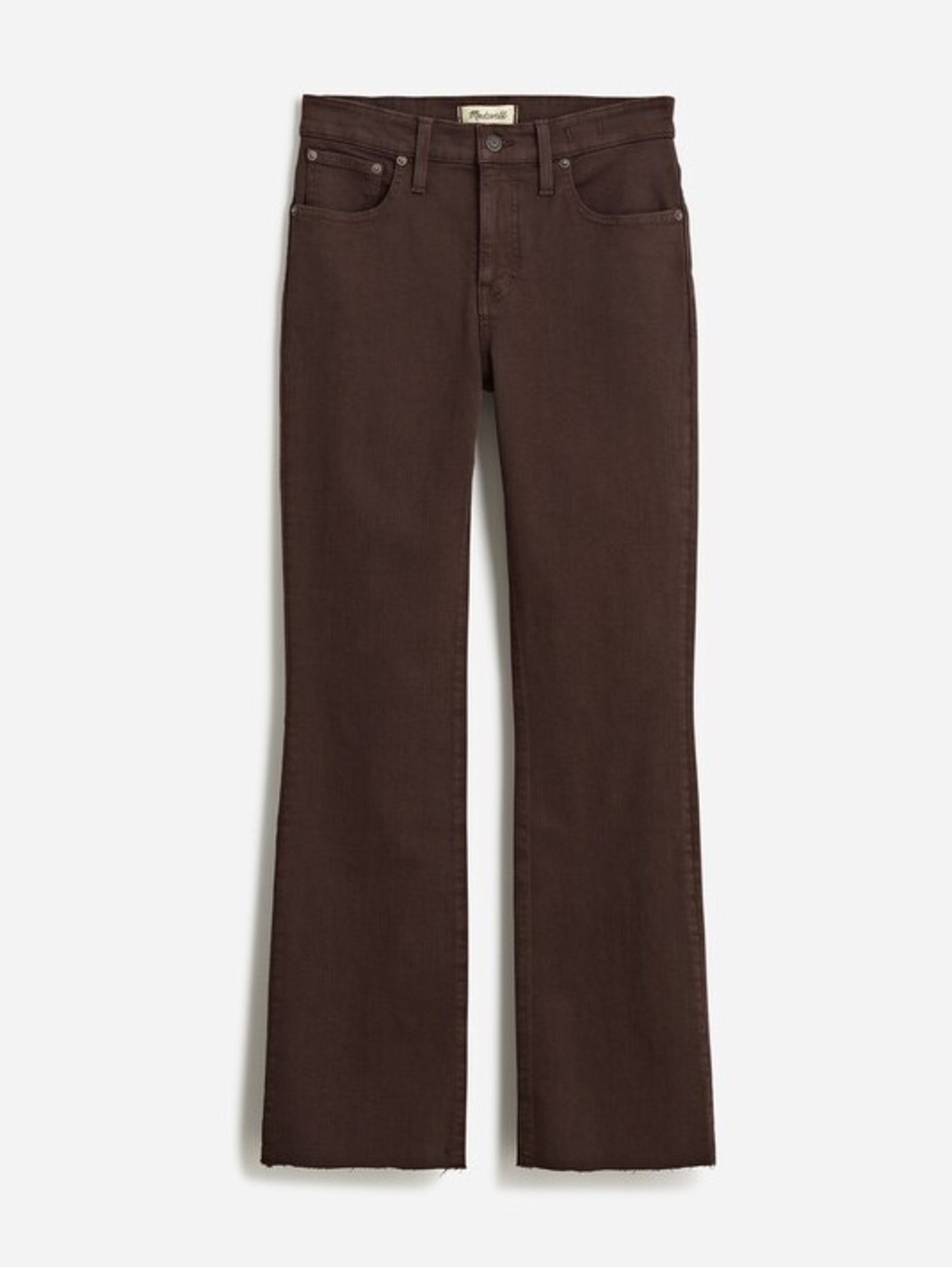 Madewell Driftwood Brown Women's Kick Out Crop Jeans w/ Raw Hem